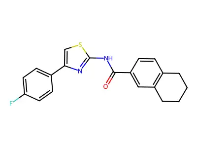 N-[4-(4-fluorophenyl)-1,3-thiazol-2-yl]-5,6,7,8-tetrahydronaphthalene-2-carboxamide structure