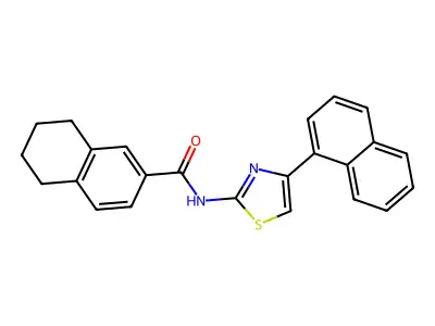 N-(4-(naphthalen-1-yl)thiazol-2-yl)-5,6,7,8-tetrahydronaphthalene-2-carboxamide structure