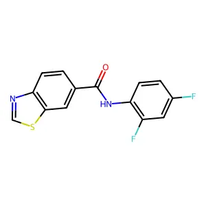 N-(2,4-difluorophenyl)-1,3-benzothiazole-6-carboxamide structure