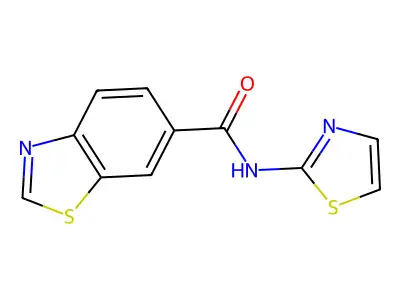 N-(1,3-thiazol-2-yl)-1,3-benzothiazole-6-carboxamide structure