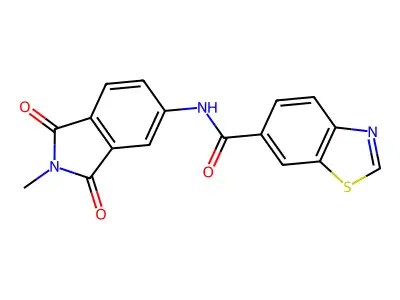N-(2-methyl-1,3-dioxoisoindolin-5-yl)benzo[d]thiazole-6-carboxamide structure