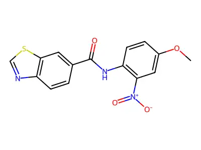 N-(4-methoxy-2-nitrophenyl)-1,3-benzothiazole-6-carboxamide structure