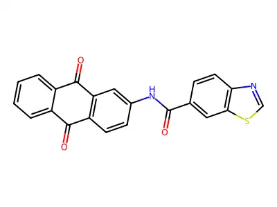 N-(9,10-dioxoanthracen-2-yl)-1,3-benzothiazole-6-carboxamide structure