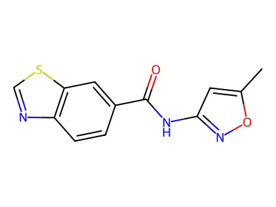 N6-(5-methylisoxazol-3-yl)-1,3-benzothiazole-6-carboxamide structure