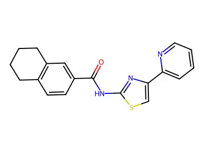 N-(4-(pyridin-2-yl)thiazol-2-yl)-5,6,7,8-tetrahydronaphthalene-2-carboxamide structure