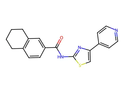N-(4-(pyridin-4-yl)thiazol-2-yl)-5,6,7,8-tetrahydronaphthalene-2-carboxamide structure
