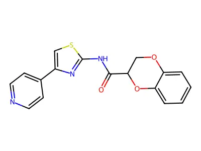 N-(4-pyridin-4-yl-1,3-thiazol-2-yl)-2,3-dihydro-1,4-benzodioxine-3-carboxamide structure