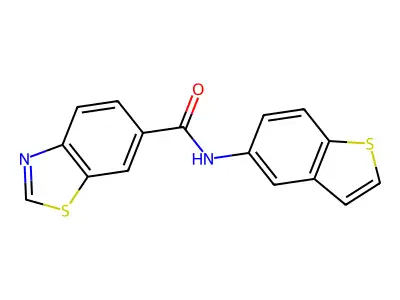 N-(1-benzothiophen-5-yl)-1,3-benzothiazole-6-carboxamide structure