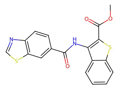 Methyl 3-(benzo[d]thiazole-6-carboxamido)benzo[b]thiophene-2-carboxylate structure