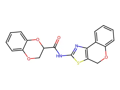 N-(4H-chromeno[4,3-d]thiazol-2-yl)-2,3-dihydrobenzo[b][1,4]dioxine-2-carboxamide structure