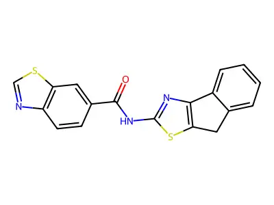 N-(8H-indeno[1,2-d]thiazol-2-yl)benzo[d]thiazole-6-carboxamide structure