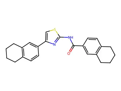 N-[4-(5,6,7,8-tetrahydronaphthalen-2-yl)-1,3-thiazol-2-yl]-5,6,7,8-tetrahydronaphthalene-2-carboxamide structure