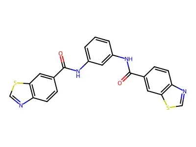 N-[3-(1,3-benzothiazole-6-carbonylamino)phenyl]-1,3-benzothiazole-6-carboxamide structure