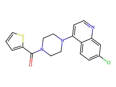 [4-(7-Chloro-4-quinolinyl)-1-piperazinyl]-thiophen-2-ylmethanone structure