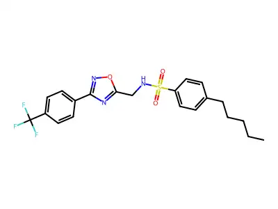 Benzenesulfonamide, 4-pentyl-N-[[3-[4-(trifluoromethyl)phenyl]-1,2,4-oxadiazol-5-yl]methyl]- structure