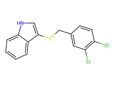 3-((3,4-dichlorobenzyl)thio)-1H-indole structure