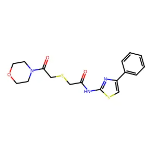 2-((2-morpholino-2-oxoethyl)thio)-N-(4-phenylthiazol-2-yl)acetamide structure