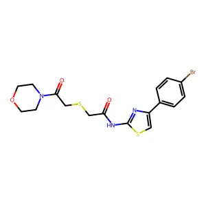 N-(4-(4-bromophenyl)thiazol-2-yl)-2-((2-morpholino-2-oxoethyl)thio)acetamide structure