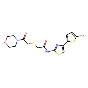 N-(4-(5-chlorothiophen-2-yl)thiazol-2-yl)-2-((2-morpholino-2-oxoethyl)thio)acetamide structure