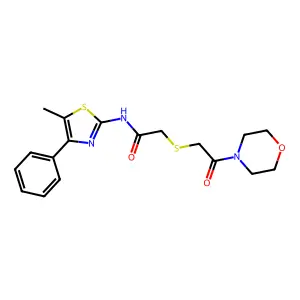 N-(5-methyl-4-phenylthiazol-2-yl)-2-((2-morpholino-2-oxoethyl)thio)acetamide structure