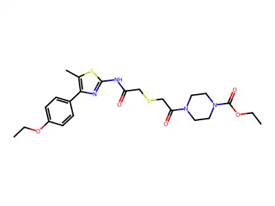 ETHYL 4-{2-[({[4-(4-ETHOXYPHENYL)-5-METHYL-1,3-THIAZOL-2-YL]CARBAMOYL}METHYL)SULFANYL]ACETYL}PIPERAZINE-1-CARBOXYLATE structure