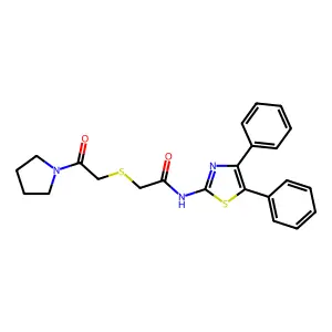 N-(4,5-diphenylthiazol-2-yl)-2-((2-oxo-2-(pyrrolidin-1-yl)ethyl)thio)acetamide structure