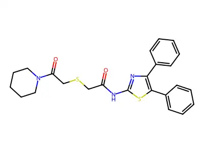 N-(4,5-diphenylthiazol-2-yl)-2-((2-oxo-2-(piperidin-1-yl)ethyl)thio)acetamide structure