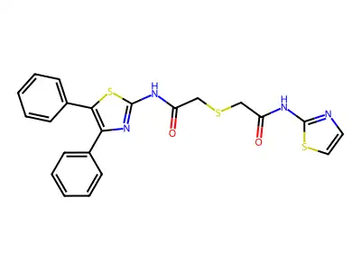 N-(4,5-diphenylthiazol-2-yl)-2-((2-oxo-2-(thiazol-2-ylamino)ethyl)thio)acetamide structure
