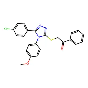 2-{[5-(4-chlorophenyl)-4-(4-methoxyphenyl)-4H-1,2,4-triazol-3-yl]sulfanyl}-1-phenylethanone structure