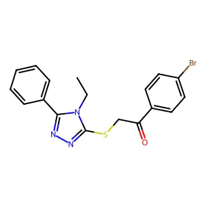 1-(4-Bromophenyl)-2-[(4-ethyl-5-phenyl-1,2,4-triazol-3-yl)sulfanyl]ethanone structure