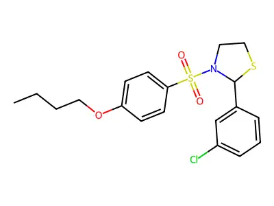 3-(4-Butoxyphenyl)sulfonyl-2-(3-chlorophenyl)-1,3-thiazolidine structure