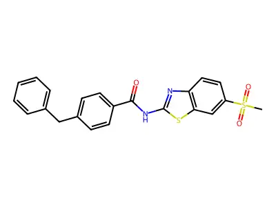 4-benzyl-N-(6-(methylsulfonyl)benzo[d]thiazol-2-yl)benzamide structure