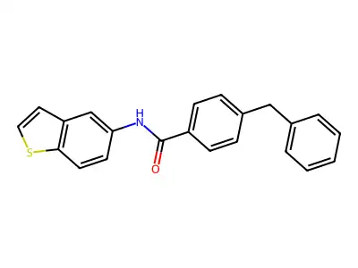 N-(1-benzothiophen-5-yl)-4-benzylbenzamide structure