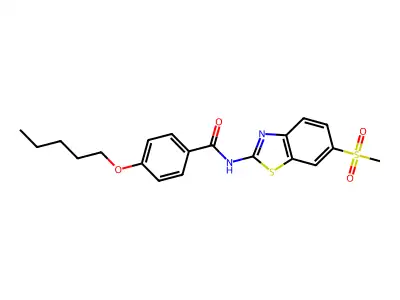 N-(6-(methylsulfonyl)benzo[d]thiazol-2-yl)-4-(pentyloxy)benzamide structure
