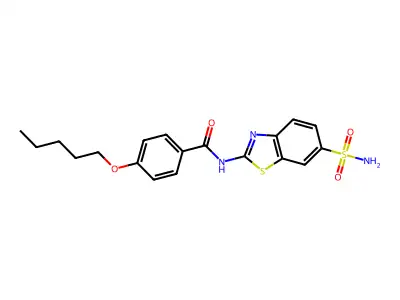 4-(pentyloxy)-N-(6-sulfamoylbenzo[d]thiazol-2-yl)benzamide structure