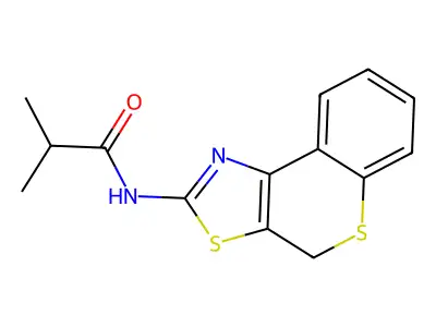 N-(4H-thiochromeno[4,3-d]thiazol-2-yl)isobutyramide structure