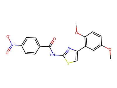 N-[4-(2,5-dimethoxyphenyl)-1,3-thiazol-2-yl]-4-nitrobenzamide structure