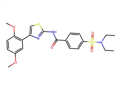 4-(diethylsulfamoyl)-N-[4-(2,5-dimethoxyphenyl)-1,3-thiazol-2-yl]benzamide structure