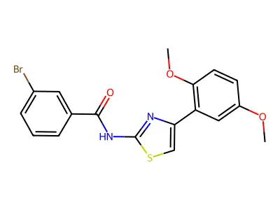 3-bromo-N-[4-(2,5-dimethoxyphenyl)-1,3-thiazol-2-yl]benzamide structure