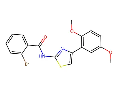 2-bromo-N-[4-(2,5-dimethoxyphenyl)-1,3-thiazol-2-yl]benzamide structure