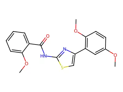 N-[4-(2,5-dimethoxyphenyl)-1,3-thiazol-2-yl]-2-methoxybenzamide structure