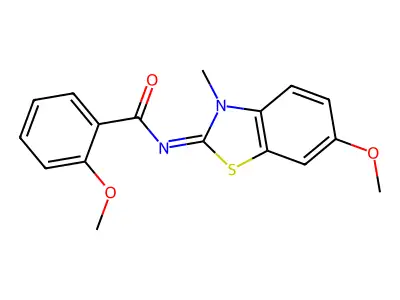 (E)-2-methoxy-N-(6-methoxy-3-methylbenzo[d]thiazol-2(3H)-ylidene)benzamide structure
