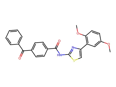 4-benzoyl-N-[4-(2,5-dimethoxyphenyl)-1,3-thiazol-2-yl]benzamide structure