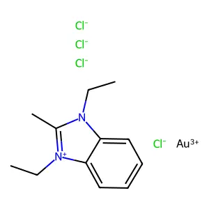 1H-Benzimidazolium, 1,3-diethyl-2-methyl-, (SP-4-1)-tetrachloroaurate(1-) (1:1) structure