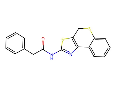 2-phenyl-N-(4H-thiochromeno[4,3-d]thiazol-2-yl)acetamide structure