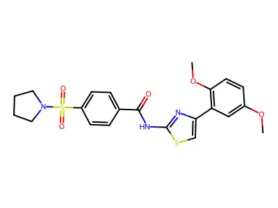 N-(4-(2,5-dimethoxyphenyl)thiazol-2-yl)-4-(pyrrolidin-1-ylsulfonyl)benzamide structure