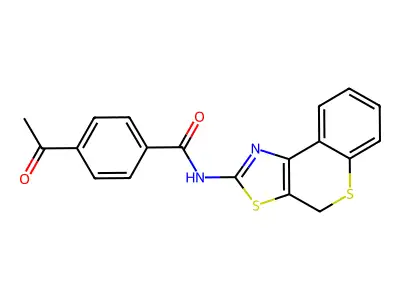 4-acetyl-N-{4H-thiochromeno[4,3-d][1,3]thiazol-2-yl}benzamide structure