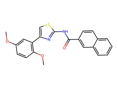N-[4-(2,5-dimethoxyphenyl)-1,3-thiazol-2-yl]naphthalene-2-carboxamide structure