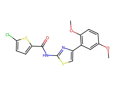 5-chloro-N-[4-(2,5-dimethoxyphenyl)-1,3-thiazol-2-yl]thiophene-2-carboxamide structure