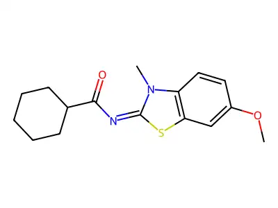 (E)-N-(6-methoxy-3-methylbenzo[d]thiazol-2(3H)-ylidene)cyclohexanecarboxamide structure